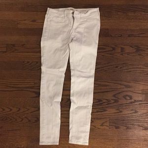Low rise super skinny white jeans